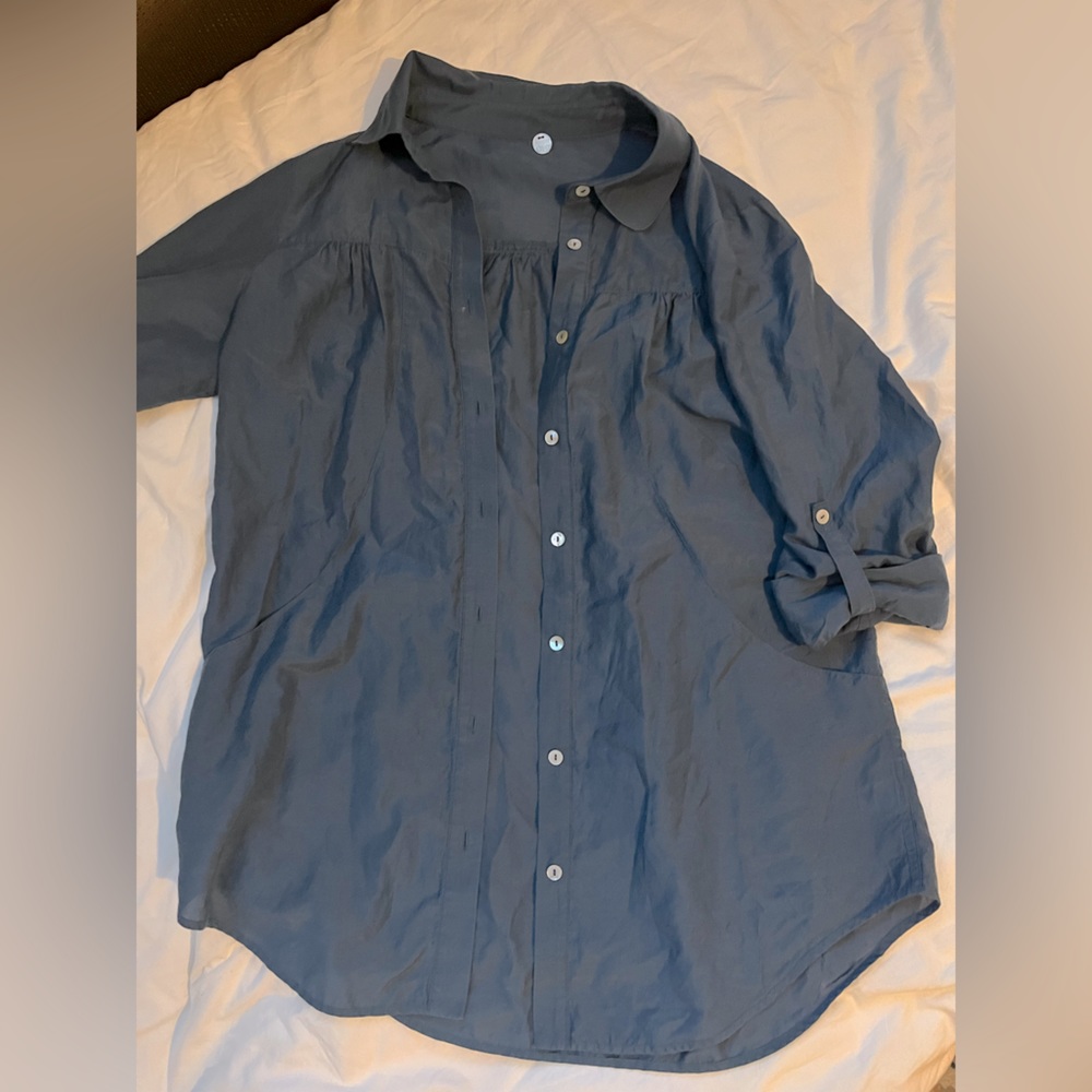 Cotton/silk button up